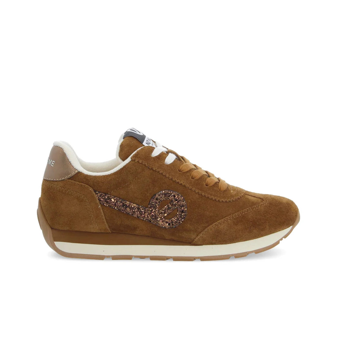 City run jogger suède glitter/camel/bronze