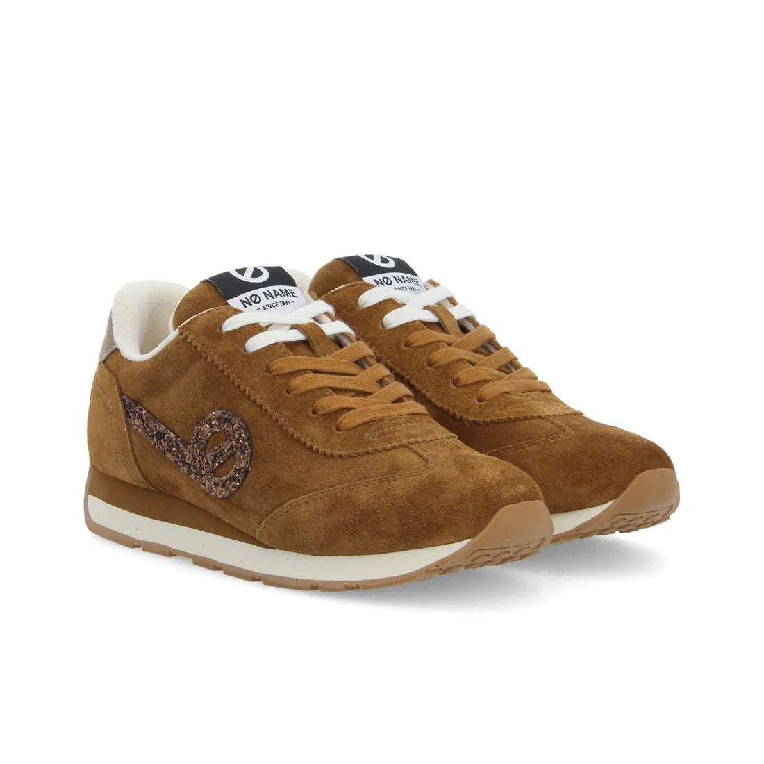 City run jogger suède glitter/camel/bronze