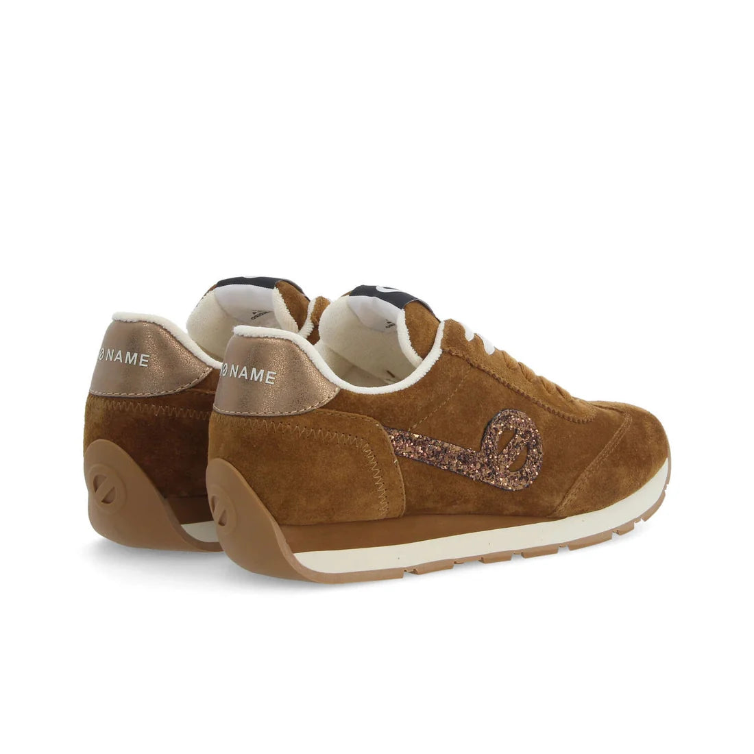 City run jogger suède glitter/camel/bronze